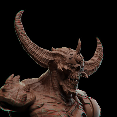 Персонаж из DOOM Eternal по референсу из интернета)