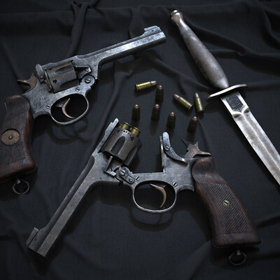 Enfield No2 MK1 and fairbairn sykes fighting knife.