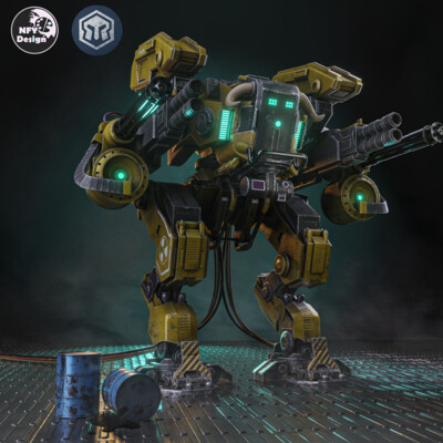 Полный цикл создания игровой модели Робо-Механизма в Blender и Substance painter