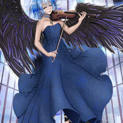 Искусство аниме Падший ангел