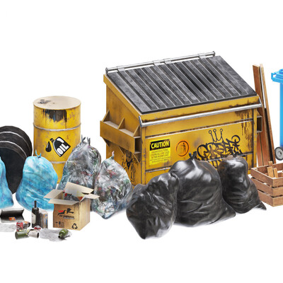 Garbage collection Low Poly PBR