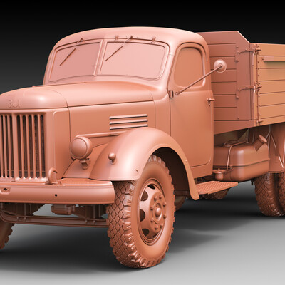 3д модель ЗИЛ-164_Борт. Clay render.