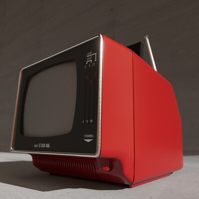 3d model vintage TV