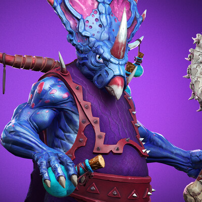 3D Game-ready Character Necromancer Ceratops