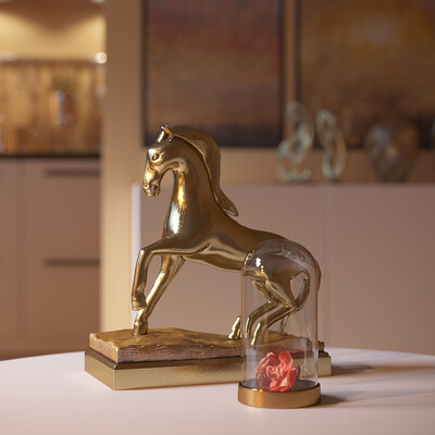 Horse with rose