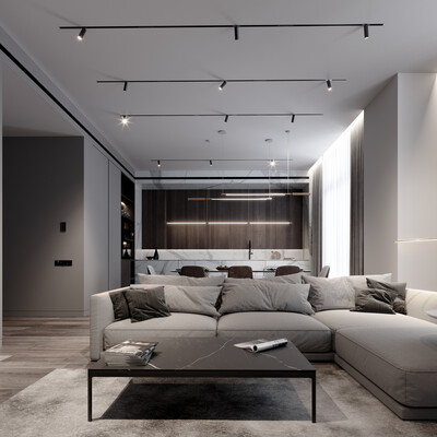3D visualization a small cozy house