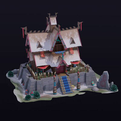 Handpainted Lowpoly Viking House (Forge Of Empires Fanart)