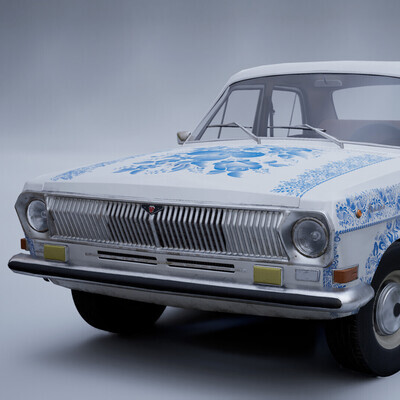 GAZ 24 Volga Gzhel painting