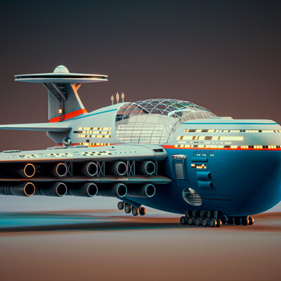 An airplane model based on the concept "concept plane from the 1970s..."