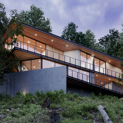 House on a forested hillside in Chile