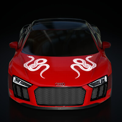 Audi R8 V10 - черно-красный зверь