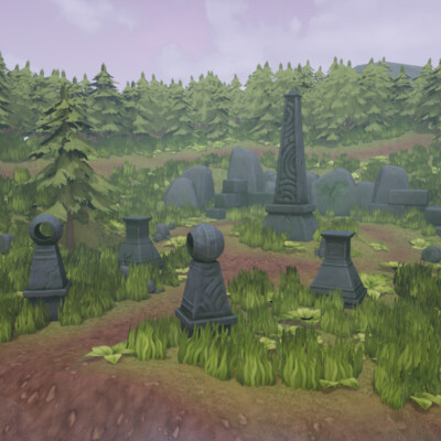 Stylized fantasy scene