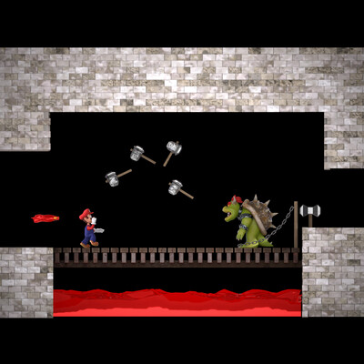 Финальная сцена из игры Super Mario
