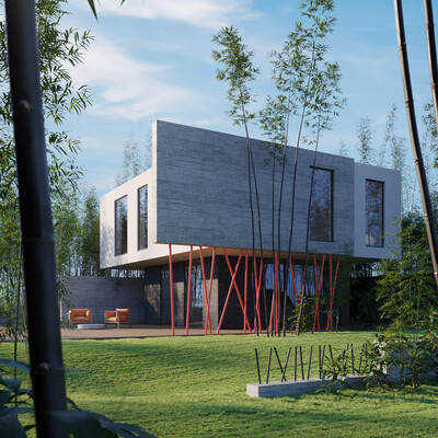 Coral Bamboo House Concept