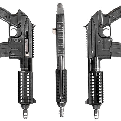 Game-ready 3D model автомат - Kel-Tec PLR-16. Челлендж - уложись в 10 тысяч треугольников.
