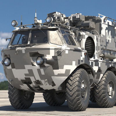 3д модель ЗИЛ-135 Б_КУНГ_Камуфляж-1.