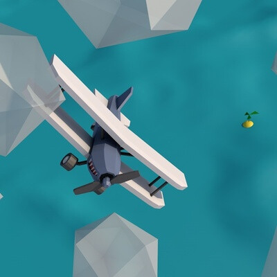 low-poly airplane