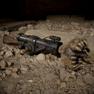 Futuristic spearfishing rifle
