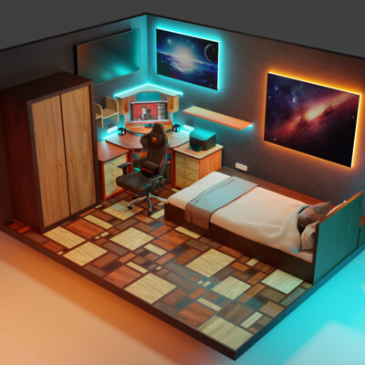 Low poly room.