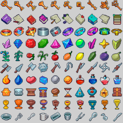 pixel art items