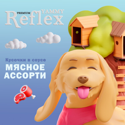 3D Иллюстрация под упаковку для корма Reflex