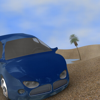 Car in desert