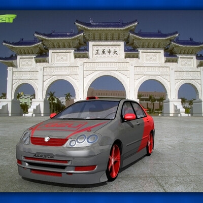 -=toyota corolla tuning red=-