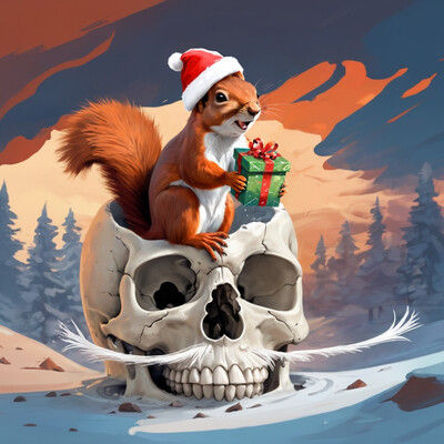 Santa Claus and the squirrel
