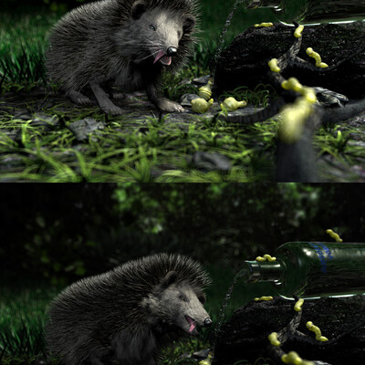 Hedgehog havin' a drink