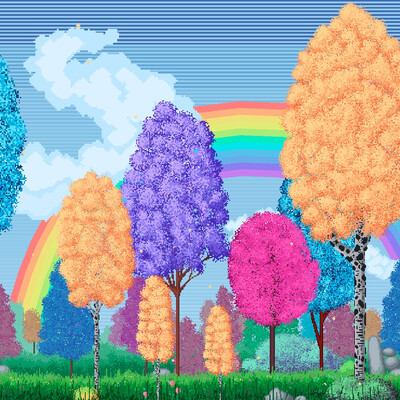 Rainbow Forest - Pixel-Art