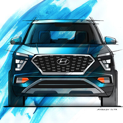 Hyundai Creta видео с процессом рисования