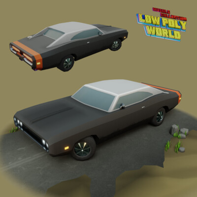 Dodge challenger low-poly model