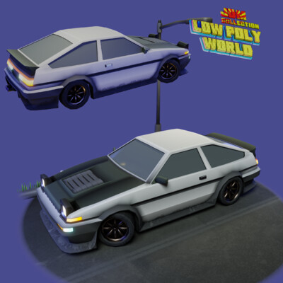 Corolla AE86 lowpoly model