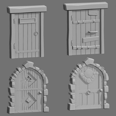 Low poly Двери и окна