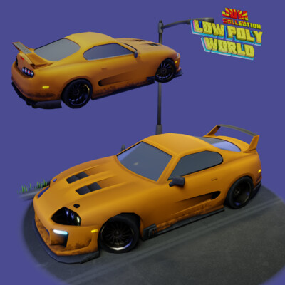 Toyota Supra RZ lowpoly model