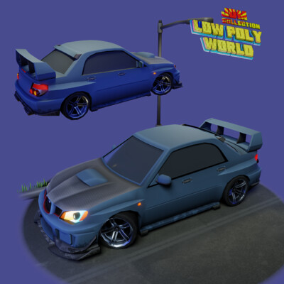 Subaru Impreza WRX STI Lowpoly model