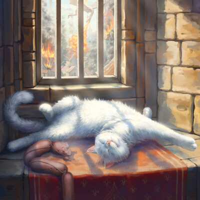 Кот спит