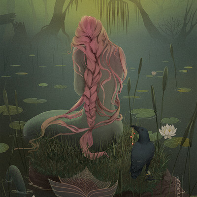 Иллюстрация с русалкой для челленджа #mermay2023