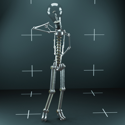 robot light bulb dancing
