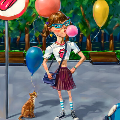 Rolling girl
