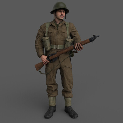 Ланс-капрал британской 45-й пехотной дивизии. Нормандия 1944 год.