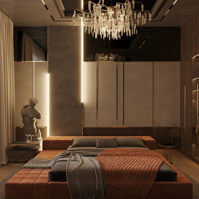 Luxury bedroom the day and night