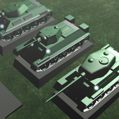 Т-34(образец 1940г), Т-34-76(образец 1942г), Т-34-85