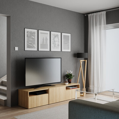BESTÅ TV unit with drawers and door