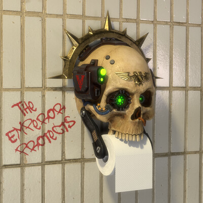 Servo-Skull toilet paper holder