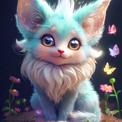 Fantasy Creature With Blue Fur