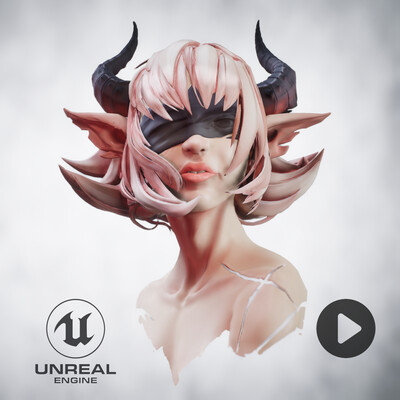 Demon girl по концепту Dave Greco Unreal Engine