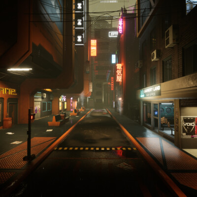 Cyberpunk street UE5