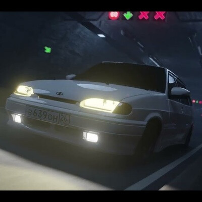 2K / 60FPS / VAZ2114 IN TUNNEL / BLENDER CINEMATIC
