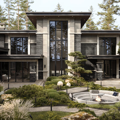 Architectural visualization for a private house